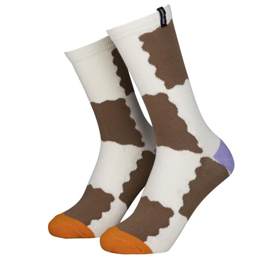 Santa Cruz - Checkerboard Strip Women Socks - Brown