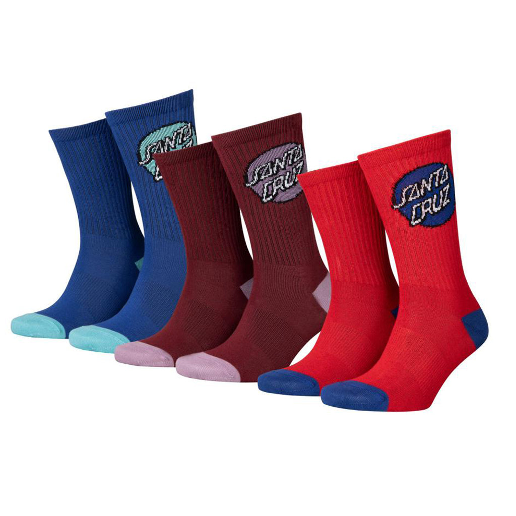 Santa Cruz - Pop Dot Women Socks - 3 Pack - Assorted Colours